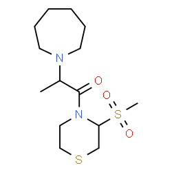 ChemSpider 2D Image | 2-(1-Azepanyl)-1-[3-(methylsulfonyl)-4-thiomorpholinyl]-1-propanone | C14H26N2O3S2
