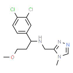 ChemSpider 2D Image | 1-(3,4-Dichlorophenyl)-3-methoxy-N-[(4-methyl-4H-1,2,4-triazol-3-yl)methyl]-1-propanamine | C14H18Cl2N4O