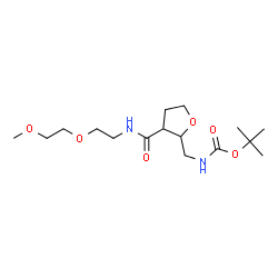 ChemSpider 2D Image | 2,5-Anhydro-1,3,4-trideoxy-3-{[2-(2-methoxyethoxy)ethyl]carbamoyl}-1-({[(2-methyl-2-propanyl)oxy]carbonyl}amino)pentitol | C16H30N2O6