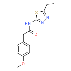 ChemSpider 2D Image | N-(5-Ethyl-1,3,4-thiadiazol-2-yl)-2-(4-methoxyphenyl)acetamide | C13H15N3O2S