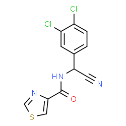 ChemSpider 2D Image | N-[Cyano(3,4-dichlorophenyl)methyl]-1,3-thiazole-4-carboxamide | C12H7Cl2N3OS