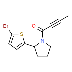 ChemSpider 2D Image | 1-[2-(5-Bromo-2-thienyl)-1-pyrrolidinyl]-2-butyn-1-one | C12H12BrNOS