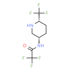ChemSpider 2D Image | 2,2,2-Trifluoro-N-[(3S,6S)-6-(trifluoromethyl)-3-piperidinyl]acetamide | C8H10F6N2O