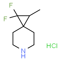 ChemSpider 2D Image | 1,1-Difluoro-2-methyl-6-azaspiro[2.5]octane hydrochloride (1:1) | C8H14ClF2N