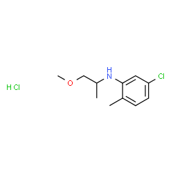 ChemSpider 2D Image | 5-chloro-N-(1-methoxypropan-2-yl)-2-methylaniline hydrochloride | C11H17Cl2NO