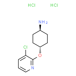 ChemSpider 2D Image | trans-4-[(3-Chloro-2-pyridinyl)oxy]cyclohexanamine dihydrochloride | C11H17Cl3N2O