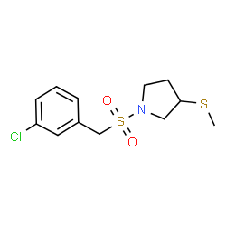 ChemSpider 2D Image | 1-[(3-Chlorobenzyl)sulfonyl]-3-(methylsulfanyl)pyrrolidine | C12H16ClNO2S2