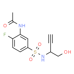 ChemSpider 2D Image | N-{2-Fluoro-5-[(1-hydroxy-3-butyn-2-yl)sulfamoyl]phenyl}acetamide | C12H13FN2O4S