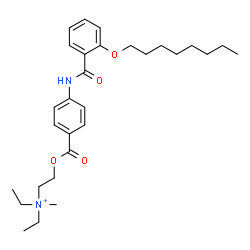 ChemSpider 2D Image | N,N-Diethyl-N-methyl-2-[(4-{[2-(octyloxy)benzoyl]amino}benzoyl)oxy]ethanaminium | C29H43N2O4