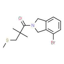 ChemSpider 2D Image | 1-(4-Bromo-1,3-dihydro-2H-isoindol-2-yl)-2,2-dimethyl-3-(methylsulfanyl)-1-propanone | C14H18BrNOS