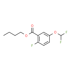 ChemSpider 2D Image | Butyl 5-(difluoromethoxy)-2-fluorobenzoate | C12H13F3O3