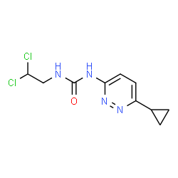 ChemSpider 2D Image | 1-(6-Cyclopropyl-3-pyridazinyl)-3-(2,2-dichloroethyl)urea | C10H12Cl2N4O