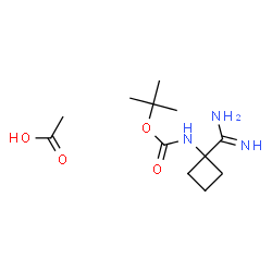 ChemSpider 2D Image | 2-Methyl-2-propanyl (1-carbamimidoylcyclobutyl)carbamate acetate (1:1) | C12H23N3O4