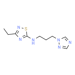 ChemSpider 2D Image | 3-Ethyl-N-[3-(1H-1,2,4-triazol-1-yl)propyl]-1,2,4-thiadiazol-5-amine | C9H14N6S