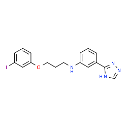 ChemSpider 2D Image | N-[3-(3-Iodophenoxy)propyl]-3-(4H-1,2,4-triazol-3-yl)aniline | C17H17IN4O