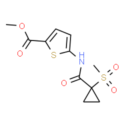 ChemSpider 2D Image | Methyl 5-({[1-(methylsulfonyl)cyclopropyl]carbonyl}amino)-2-thiophenecarboxylate | C11H13NO5S2