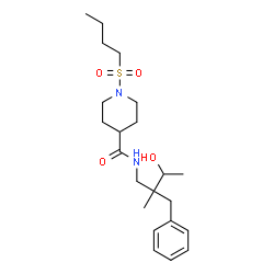 ChemSpider 2D Image | N-(2-Benzyl-3-hydroxy-2-methylbutyl)-1-(butylsulfonyl)-4-piperidinecarboxamide | C22H36N2O4S