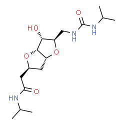 ChemSpider 2D Image | (1S,6R)-1,4:3,6-Dianhydro-2-deoxy-1-[2-(isopropylamino)-2-oxoethyl]-6-{[(isopropylcarbamoyl)amino]methyl}-D-arabino-hexitol | C16H29N3O5