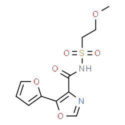 ChemSpider 2D Image | 5-(2-Furyl)-N-[(2-methoxyethyl)sulfonyl]-1,3-oxazole-4-carboxamide | C11H12N2O6S