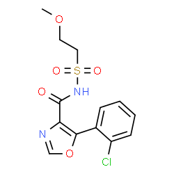 ChemSpider 2D Image | 5-(2-Chlorophenyl)-N-[(2-methoxyethyl)sulfonyl]-1,3-oxazole-4-carboxamide | C13H13ClN2O5S