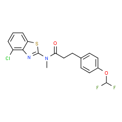 ChemSpider 2D Image | N-(4-Chloro-1,3-benzothiazol-2-yl)-3-[4-(difluoromethoxy)phenyl]-N-methylpropanamide | C18H15ClF2N2O2S