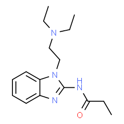 ChemSpider 2D Image | N-{1-[2-(Diethylamino)ethyl]-1H-benzimidazol-2-yl}propanamide | C16H24N4O