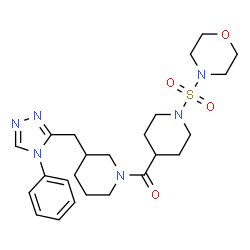ChemSpider 2D Image | [1-(4-Morpholinylsulfonyl)-4-piperidinyl]{3-[(4-phenyl-4H-1,2,4-triazol-3-yl)methyl]-1-piperidinyl}methanone | C24H34N6O4S