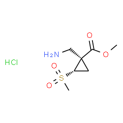 ChemSpider 2D Image | Methyl (1S,2S)-1-(aminomethyl)-2-(methylsulfonyl)cyclopropanecarboxylate hydrochloride (1:1) | C7H14ClNO4S
