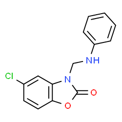 ChemSpider 2D Image | 3-(Anilinomethyl)-5-chloro-1,3-benzoxazol-2(3H)-one | C14H11ClN2O2
