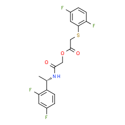 ChemSpider 2D Image | 2-{[(1S)-1-(2,4-Difluorophenyl)ethyl]amino}-2-oxoethyl [(2,5-difluorophenyl)sulfanyl]acetate | C18H15F4NO3S