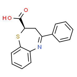 ChemSpider 2D Image | (2R)-4-Phenyl-2,3-dihydro-1,5-benzothiazepine-2-carboxylic acid | C16H13NO2S