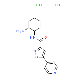 ChemSpider 2D Image | N-[(1R,2R)-2-Aminocyclohexyl]-5-(4-pyridinyl)-1,2-oxazole-3-carboxamide dihydrochloride | C15H20Cl2N4O2