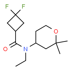 ChemSpider 2D Image | N-(2,2-Dimethyltetrahydro-2H-pyran-4-yl)-N-ethyl-3,3-difluorocyclobutanecarboxamide | C14H23F2NO2