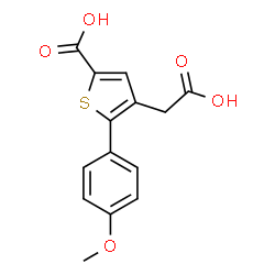 ChemSpider 2D Image | 4-(Carboxymethyl)-5-(4-methoxyphenyl)-2-thiophenecarboxylic acid | C14H12O5S