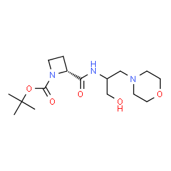 ChemSpider 2D Image | 2-Methyl-2-propanyl (2R)-2-{[1-hydroxy-3-(4-morpholinyl)-2-propanyl]carbamoyl}-1-azetidinecarboxylate | C16H29N3O5