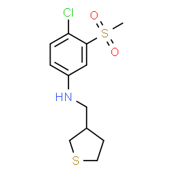 ChemSpider 2D Image | 4-Chloro-3-(methylsulfonyl)-N-(tetrahydro-3-thiophenylmethyl)aniline | C12H16ClNO2S2