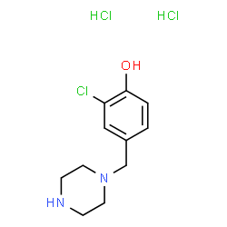 ChemSpider 2D Image | 2-Chloro-4-(1-piperazinylmethyl)phenol dihydrochloride | C11H17Cl3N2O