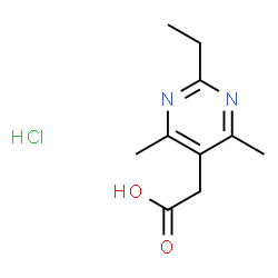 ChemSpider 2D Image | 2-(2-ethyl-4,6-dimethylpyrimidin-5-yl)acetic acid hydrochloride | C10H15ClN2O2
