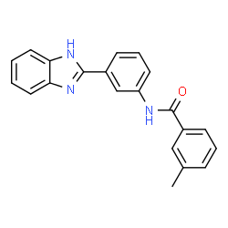 ChemSpider 2D Image | N-[3-(1H-Benzimidazol-2-yl)phenyl]-3-methylbenzamide | C21H17N3O