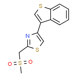 ChemSpider 2D Image | 4-(1-Benzothiophen-3-yl)-2-[(methylsulfonyl)methyl]-1,3-thiazole | C13H11NO2S3