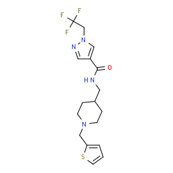 ChemSpider 2D Image | N-{[1-(2-Thienylmethyl)-4-piperidinyl]methyl}-1-(2,2,2-trifluoroethyl)-1H-pyrazole-4-carboxamide | C17H21F3N4OS