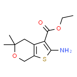 ChemSpider 2D Image | Ethyl 2-amino-5,5-dimethyl-4,7-dihydro-5H-thieno[2,3-c]pyran-3-carboxylate | C12H17NO3S
