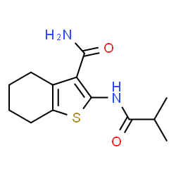 ChemSpider 2D Image | 2-(Isobutyrylamino)-4,5,6,7-tetrahydro-1-benzothiophene-3-carboxamide | C13H18N2O2S