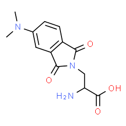 ChemSpider 2D Image | 3-[5-(Dimethylamino)-1,3-dioxo-1,3-dihydro-2H-isoindol-2-yl]alanine | C13H15N3O4