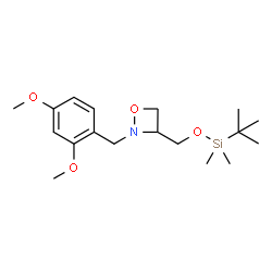 ChemSpider 2D Image | 2-(2,4-Dimethoxybenzyl)-3-({[dimethyl(2-methyl-2-propanyl)silyl]oxy}methyl)-1,2-oxazetidine | C18H31NO4Si