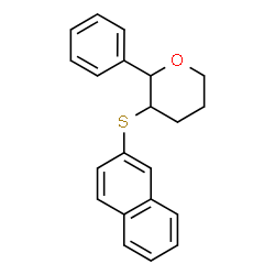 ChemSpider 2D Image | 3-(2-Naphthylsulfanyl)-2-phenyltetrahydro-2H-pyran | C21H20OS