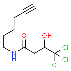ChemSpider 2D Image | 4,4,4-Trichloro-N-(5-hexyn-1-yl)-3-hydroxybutanamide | C10H14Cl3NO2