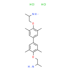 ChemSpider 2D Image | 1,1'-[(3,3',5,5'-Tetramethyl-4,4'-biphenyldiyl)bis(oxy)]di(2-propanamine) dihydrochloride | C22H34Cl2N2O2
