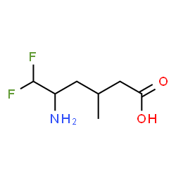 ChemSpider 2D Image | 5-Amino-6,6-difluoro-3-methylhexanoic acid | C7H13F2NO2