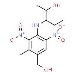ChemSpider 2D Image | 3-{[4-(Hydroxymethyl)-3-methyl-2,6-dinitrophenyl]amino}pentan-2-ol | C13H19N3O6